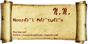 Noszál Mátyás névjegykártya